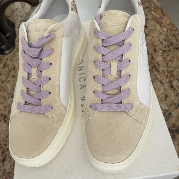 Veronica Beard Beige and Gold Athletic Shoes - Picture 3 of 9